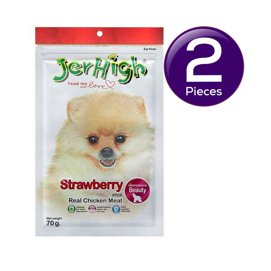 JerHigh Strawberry Stick Young Adult Dog Treats Combo