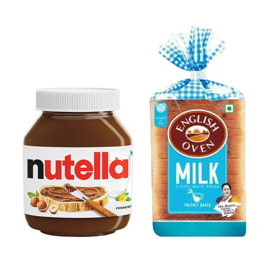 Ferrero Nutella Hazelnut Spread(180gms) & English Oven Milk Bread(400gms) Combo