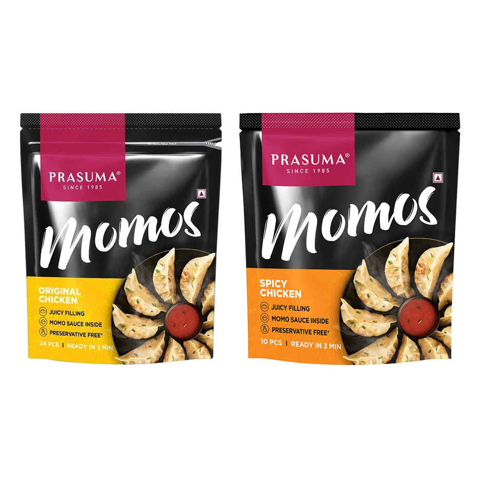 Prasuma Momos Original Chicken(24pc) & Prasuma Spicy Chicken Momos(10pc) Combo