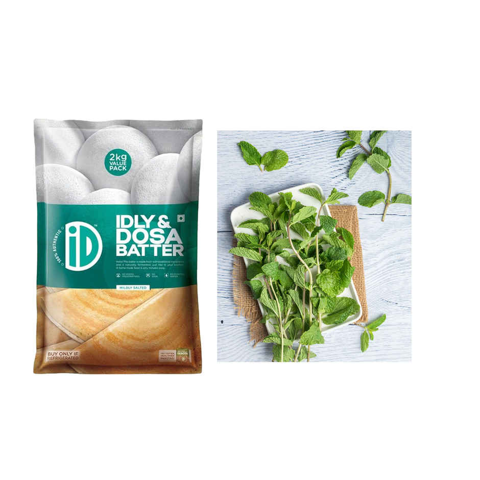 Id Idli & Dosa Batter 2.0 Kilogram(1pc) & Mint Leaves(1pc) Combo 