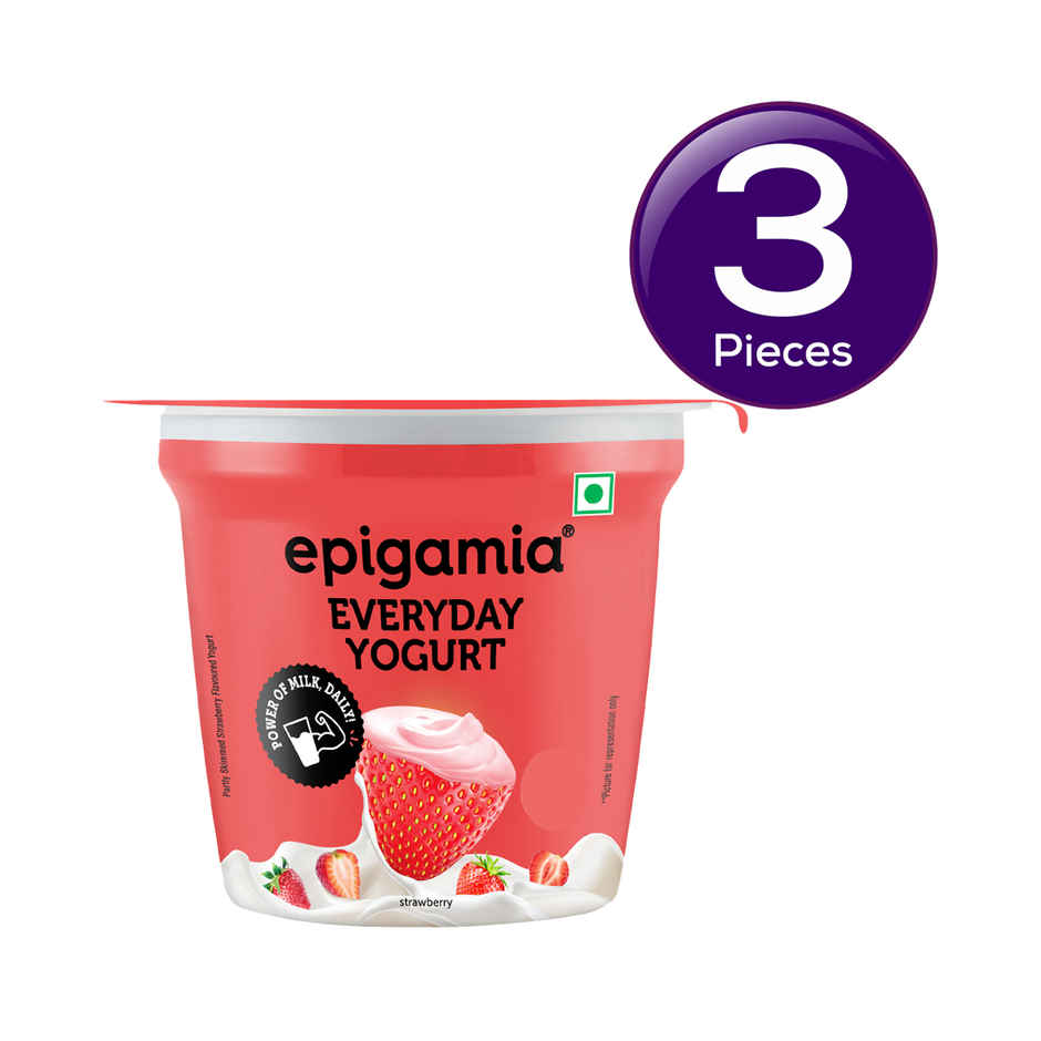 Epigamia Strawberry Flavoured Yogurt Combo