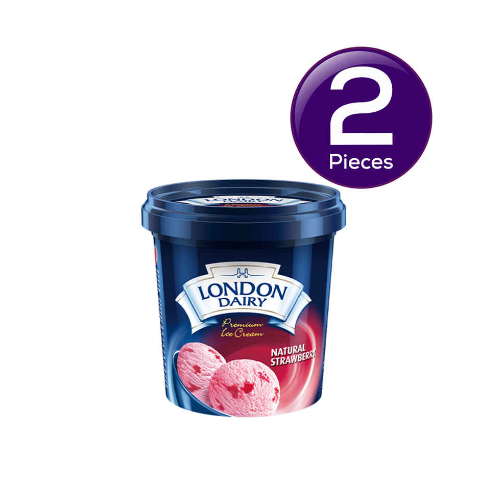 London Dairy Natural Strawberry Ice Cream Cup Combo