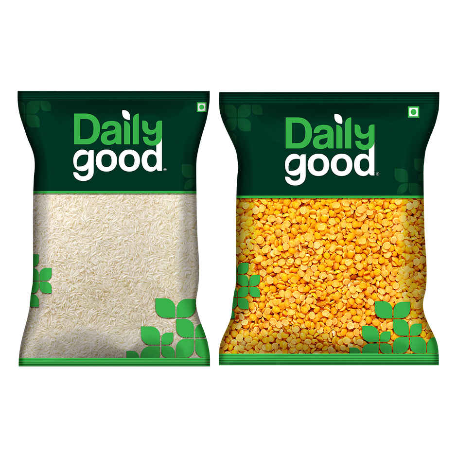 Daily Good Kurnool Sona Masoori Steam Rice(5kg) & Daily Good Unpolished Toor / Tur / Arhar Dal(500gms) Combo