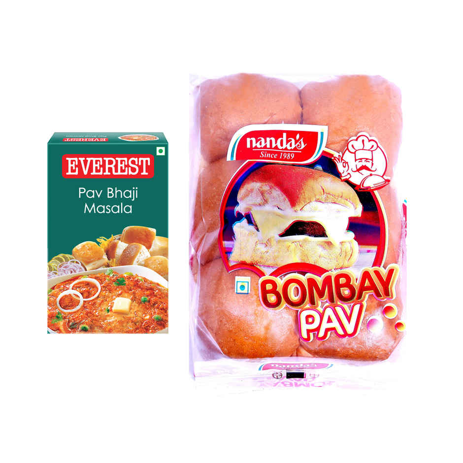 Everest Pav Bhaji Masala(100gms) & Nanda'S Bombay Pav(200gms) Combo
