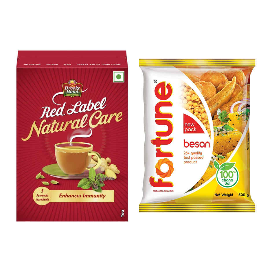 Fortune Besan(500gms) & Red Label Natural Care Tea(250gms) Combo