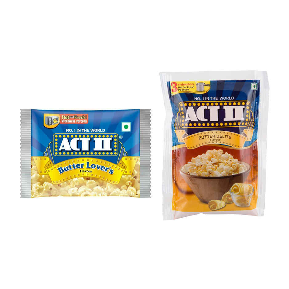 ACT II Microwave Popcorn Butter Lover(99gms) & Butter(70gms) Combo