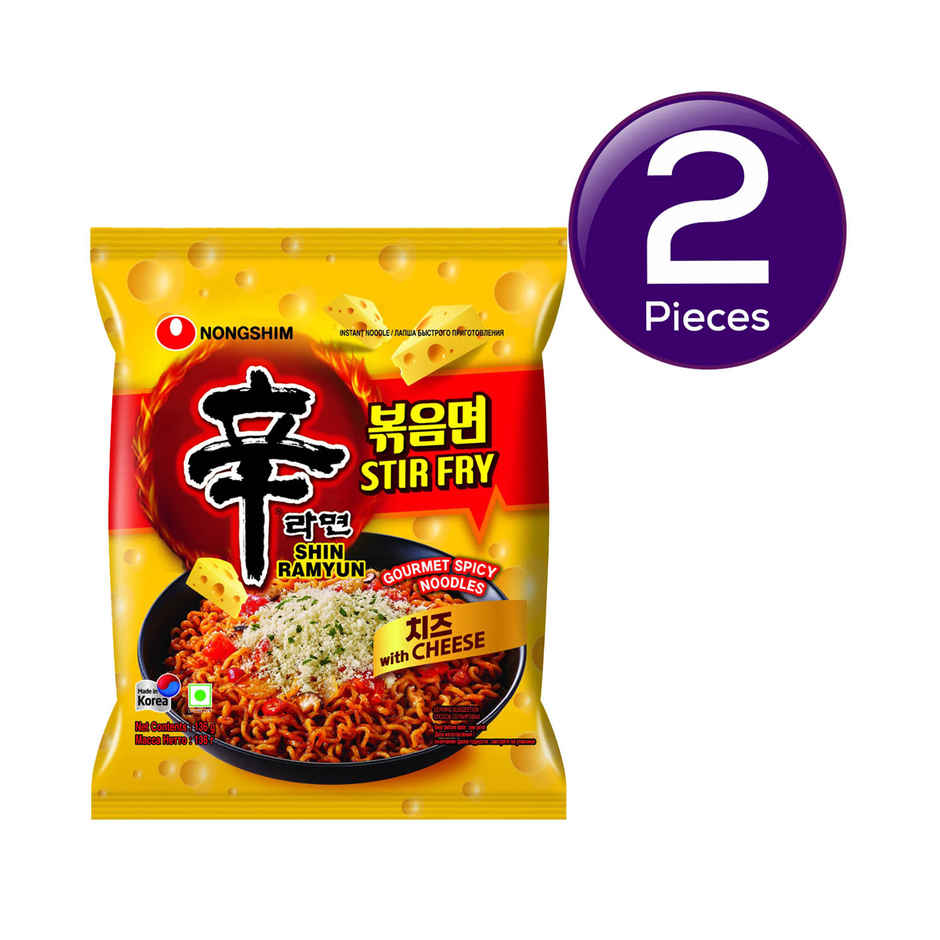 Korean Nongshim Shin Ramyun Stir Fry Noodles With Cheese Veg Combo