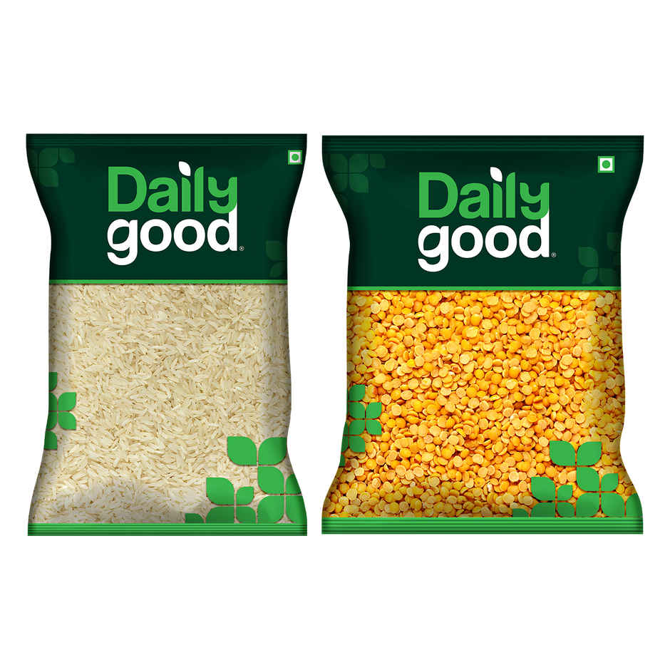 Daily Good Sona Masoori Steam Rice(5kg) & Daily Good Unpolished Toor / Tur / Arhar Dal(500gms) Combo