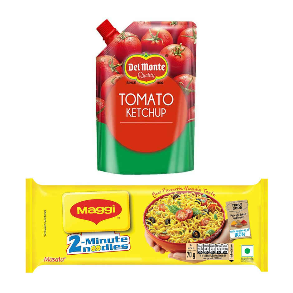 Del Monte Classic Blend Tomato Ketchup(500gms) & Maggi 2- Minute Instant Masala Noodles(280gms) Combo