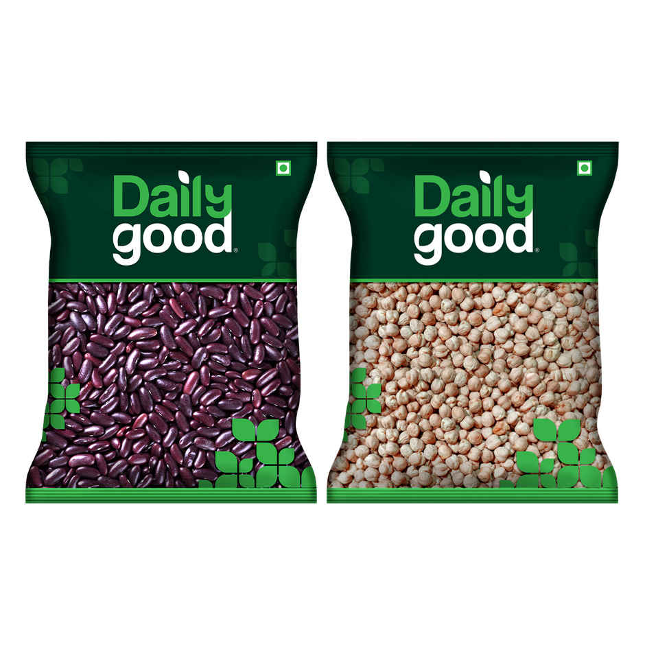 Daily Good Unpolished Rajma (Kidney Beans) Red(500gms) & Daily Good Unpolished Kabuli Chana / Chick Peas(500gms) Combo