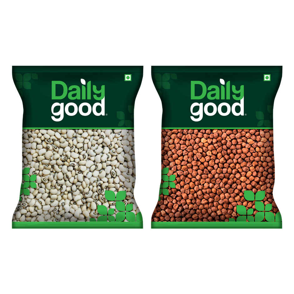 Daily Good Unpolished White Lobiya / Cowpea(500gms) & Daily Good Brown Chana(500gms) Combo