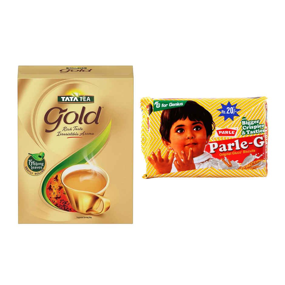 Tata Tea Gold(250gms) & Parle-G Original Gluco Biscuits(250gms) Combo