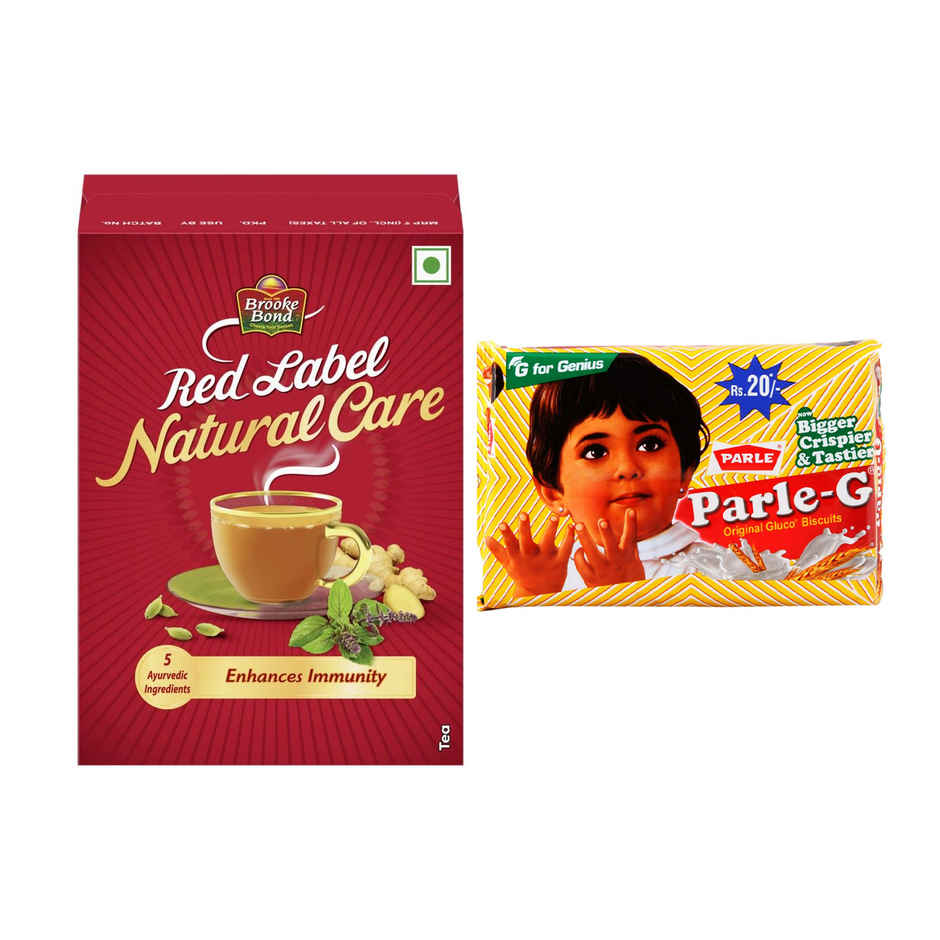 Red Label Natural Care Tea(250gms) & Parle-G Original Gluco Biscuits(250gms) Combo