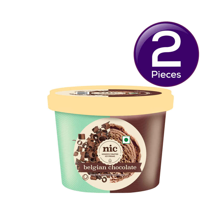 NIC Belgian Chocolate Ice Cream Cup Combo | Preservative Free | No Artificial Flavors