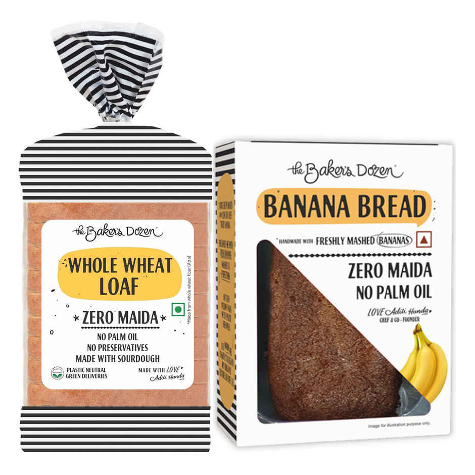 O Wholewheat Full Loaf(450gms) & Banana Bread 150G(150gms) Combo