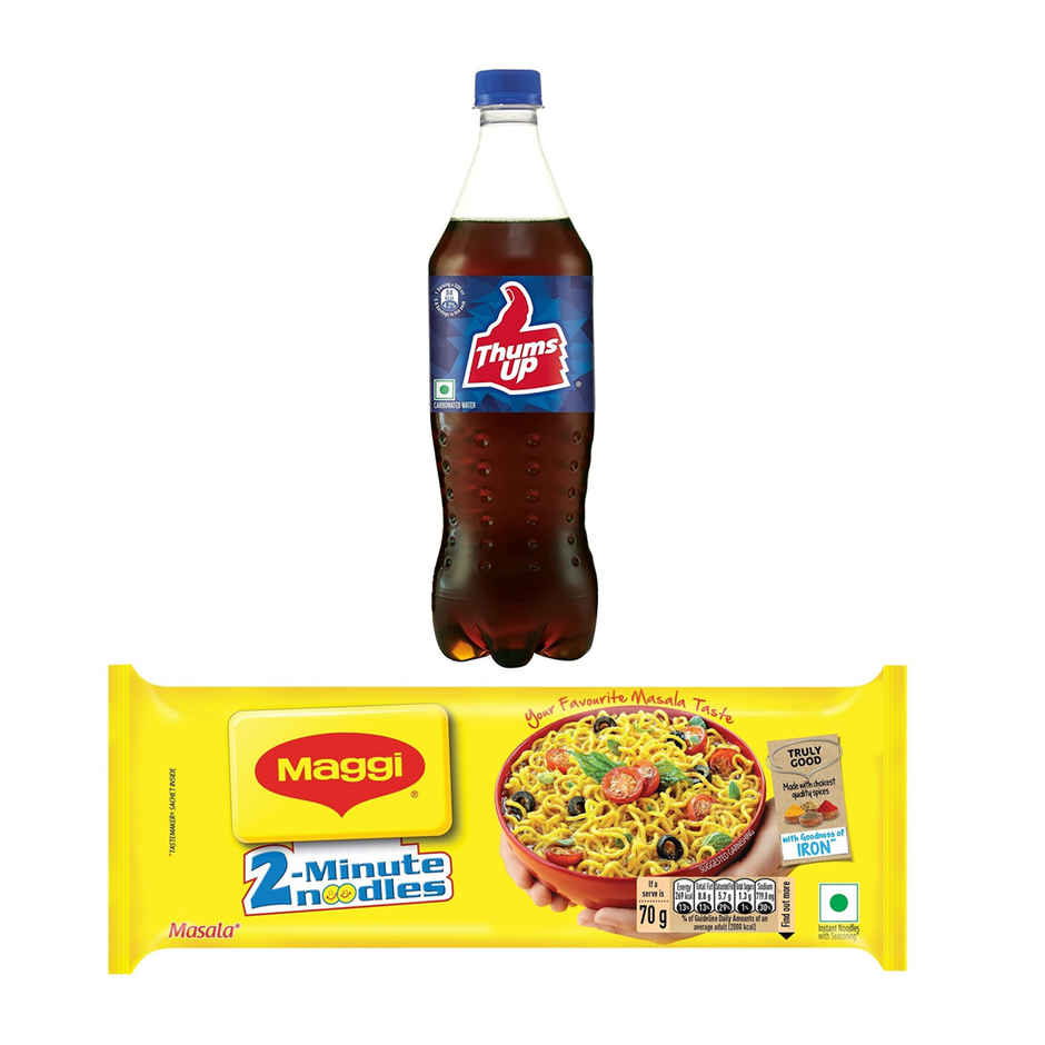 Thums Up Soft Drink(750ml) & Maggi 2- Minute Instant Masala Noodles(280gms) Combo