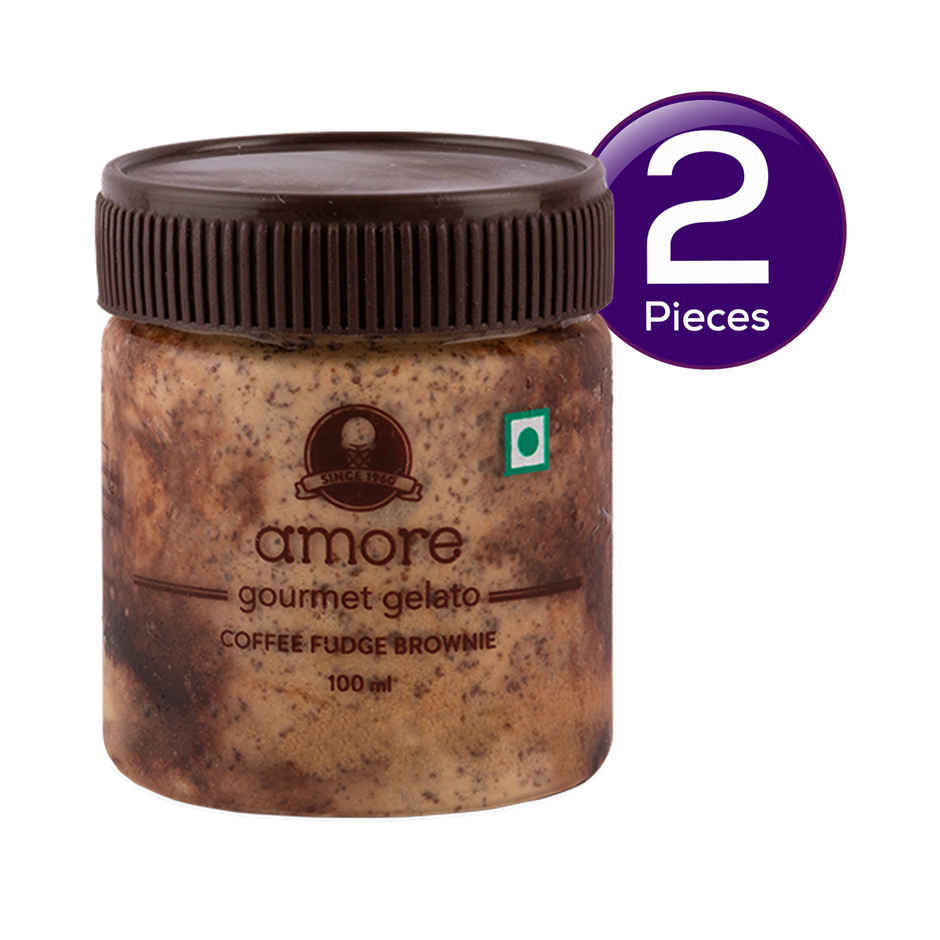 Amore Gelato Coffee Fudge Brownie Ice Cream Cup Combo