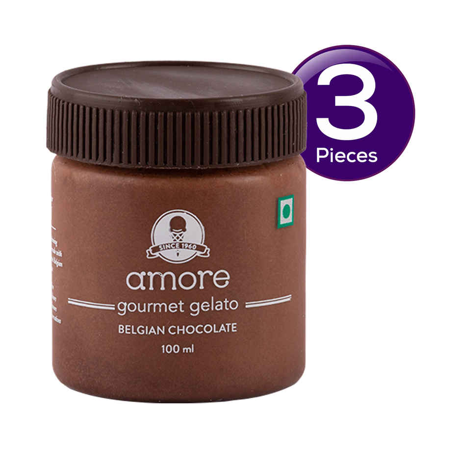 Amore Gelato Belgian Chocolate Ice Cream Cup Combo