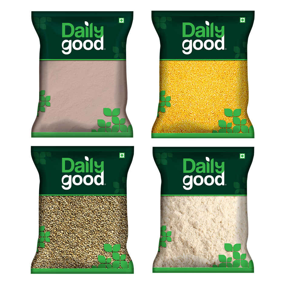 Daily Good Jowar Flour / Sorghum Millet(500gms), Daily Good Ragi / Finger Millet Flour(500gms) & Daily Good Bajra / Pearl Millets(500gms) & Daily Good Kangi / Foxtail Millet(500gms) Combo