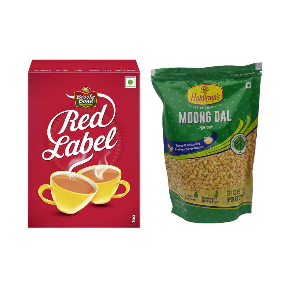 Brooke Bond Red Label Tea(250gms) & Haldiram'S Moong Dal(200gms) Combo