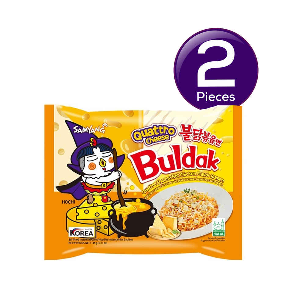 Korean Samyang Hot Chicken Ramen Quattro Cheese Noodles Non Veg Combo