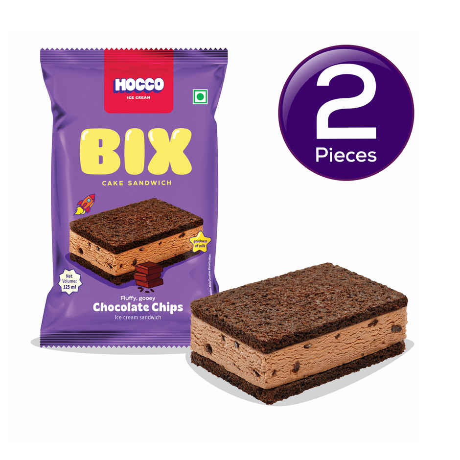 Hocco Bix Cake Chocolate Chips Ice Cream Sandwich Combo