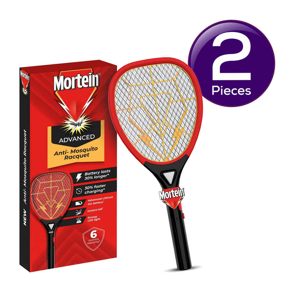 Mortein Advanced Electric Mosquito Racquet Bat | 30% Longer Battery Combo