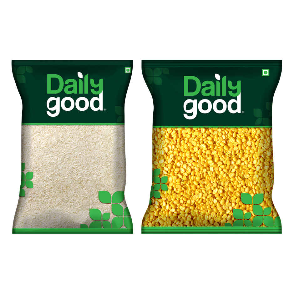 Daily Good Sona Masoori Raw Rice(5kg) & Daily Good Unpolished Moong Dal(500gms) Combo