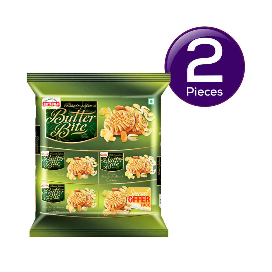Priya Gold Butter Bite Pista & Almond Biscuits | Cholesterol-free and Trans Fat-free Combo