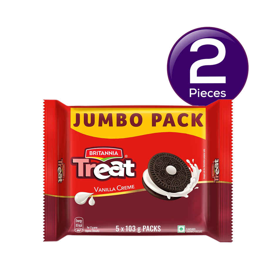Britannia Treat Vanilla Cream Biscuits | Combo