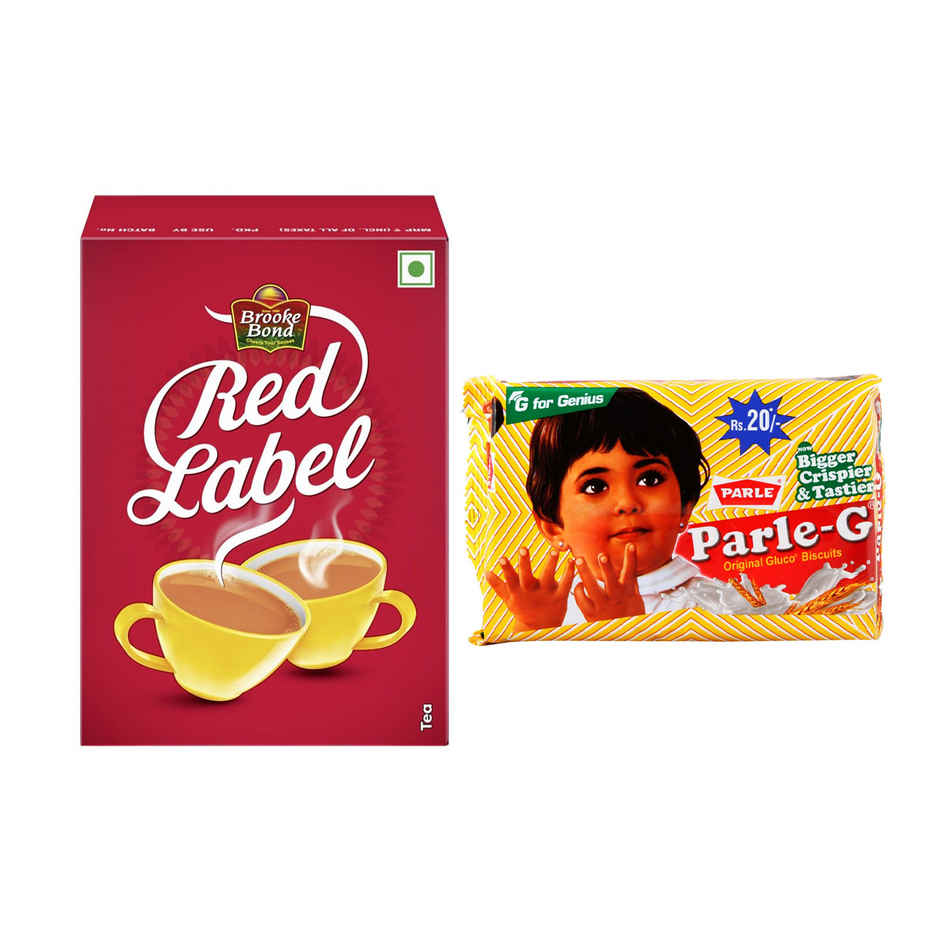 Brooke Bond Red Label Tea(250gms) & Parle-G Original Gluco Biscuits(250gms) Combo