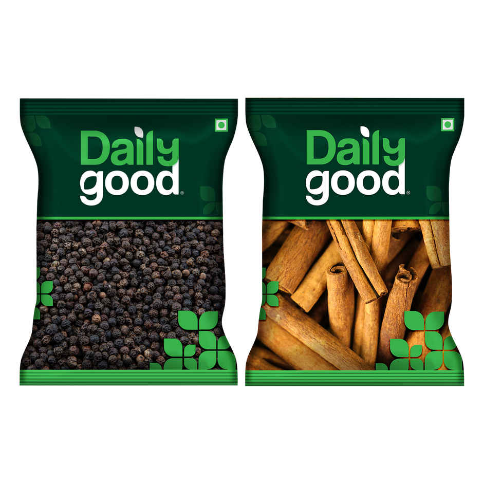 Daily Good Black Pepper / Kali Mirch(100gms) & Daily Good Cinnamon / Dalchini(50gms) Combo