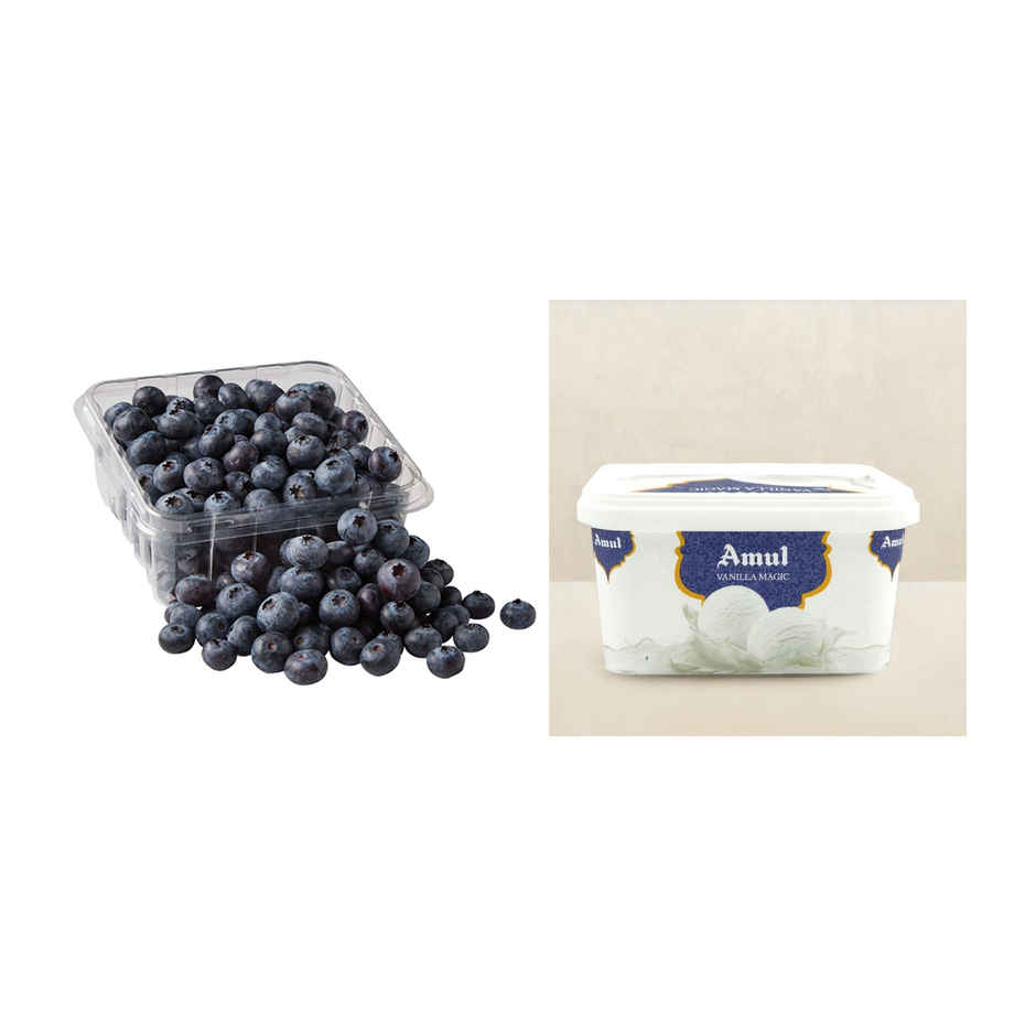 Blueberry Imported(120gms) & Amul Vanilla Magic Ice Cream Tub(1l) Combo