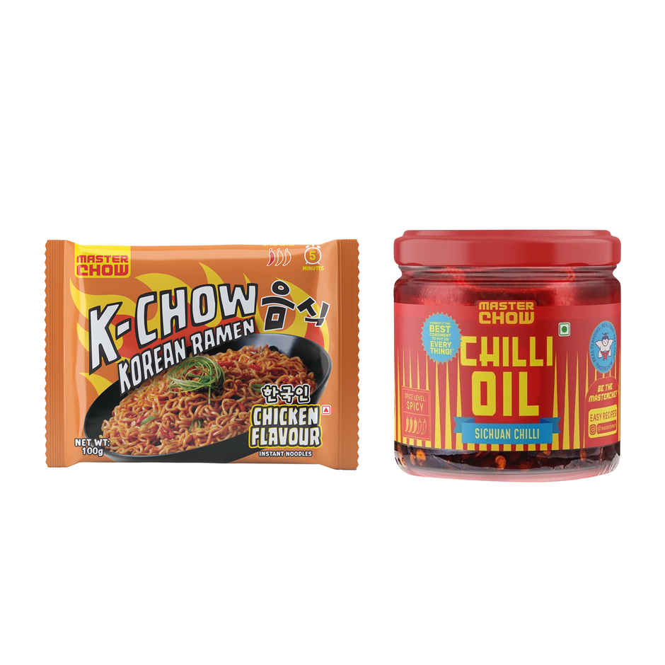 Korean Masterchow Korean Chow Korean Chicken Non Veg(310gms) & Masterchow Spicy Sichuan Chilli Oil(170gms) Combo