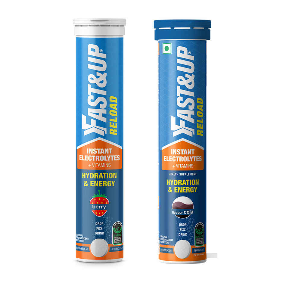 Fast&Up Reload Berry Instant Energy Drink 5 Essential Electrolytes(20pc) & Fast&Up Reload Cola Instant Energy Drink 5 Essential Electrolytes(20pc) Combo