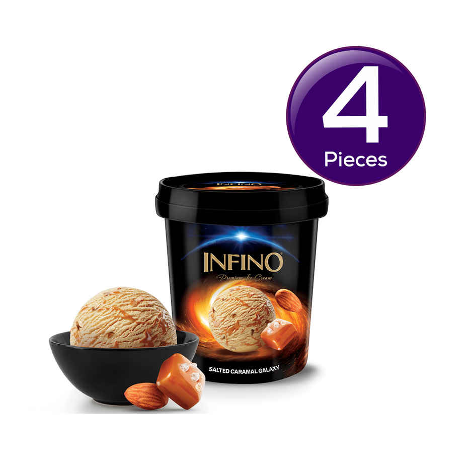 Infino Salted Caramel Galaxy Ice Cream Cup Combo