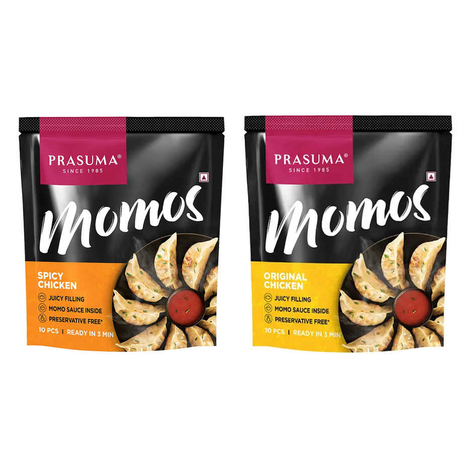 Prasuma Spicy Chicken Momos(10pc) & Prasuma Original Chicken Momos(10pc) Combo