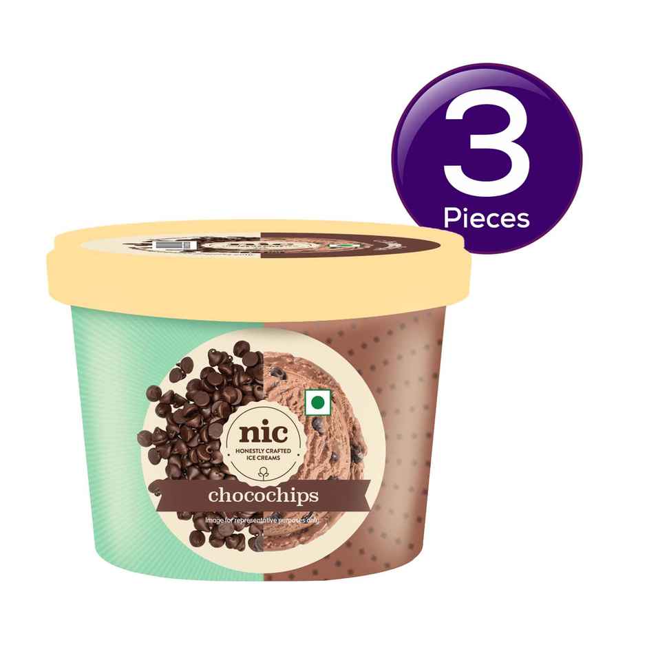 NIC Chocochips Ice Cream Cup Combo | Preservative Free | No Artificial Flavors