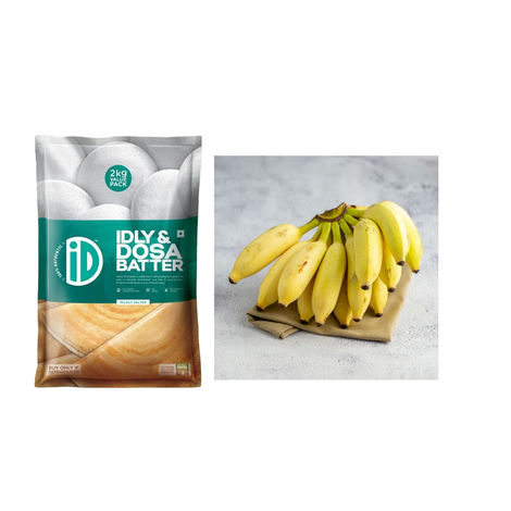 Id Idli & Dosa Batter 2.0 Kilogram(1pc) & Banana Elaichi / Yelakki(1pc) Combo 