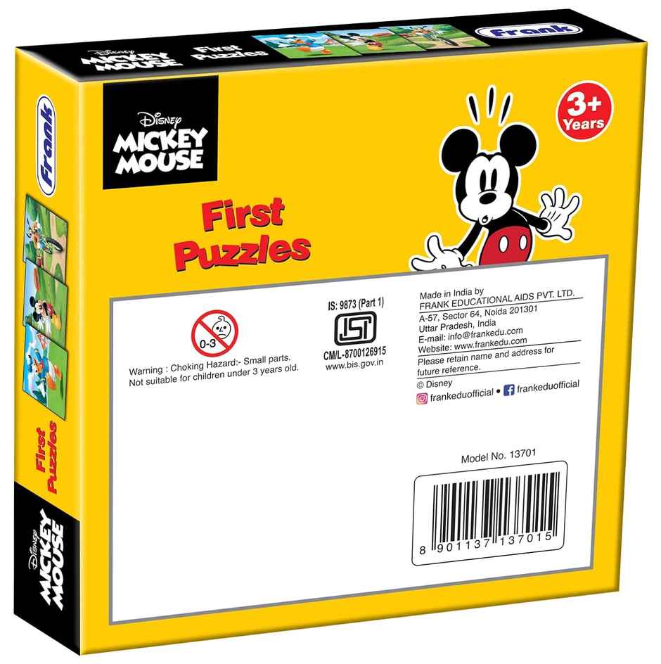 Frank Mickey Mouse & Friends - A Set Of 3 First Puzzles - 4, 6 & 8 Pieces