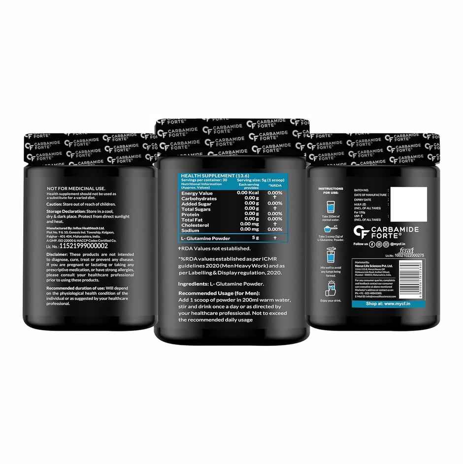 Carbamide Forte L Glutamine Supplement for Men | L Glutamine Powder 5000mg | Glutamine Supplement