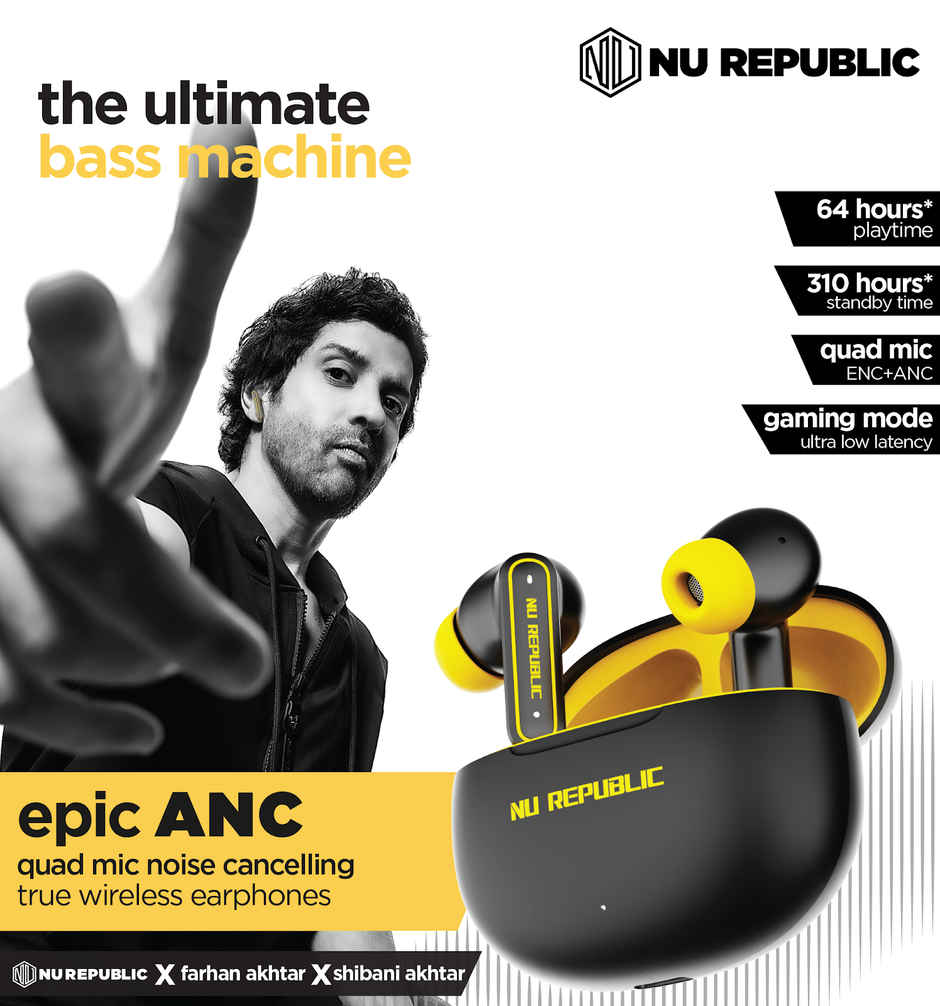Nu Republic Epic ANC TWS Earbuds (Black/Yellow)