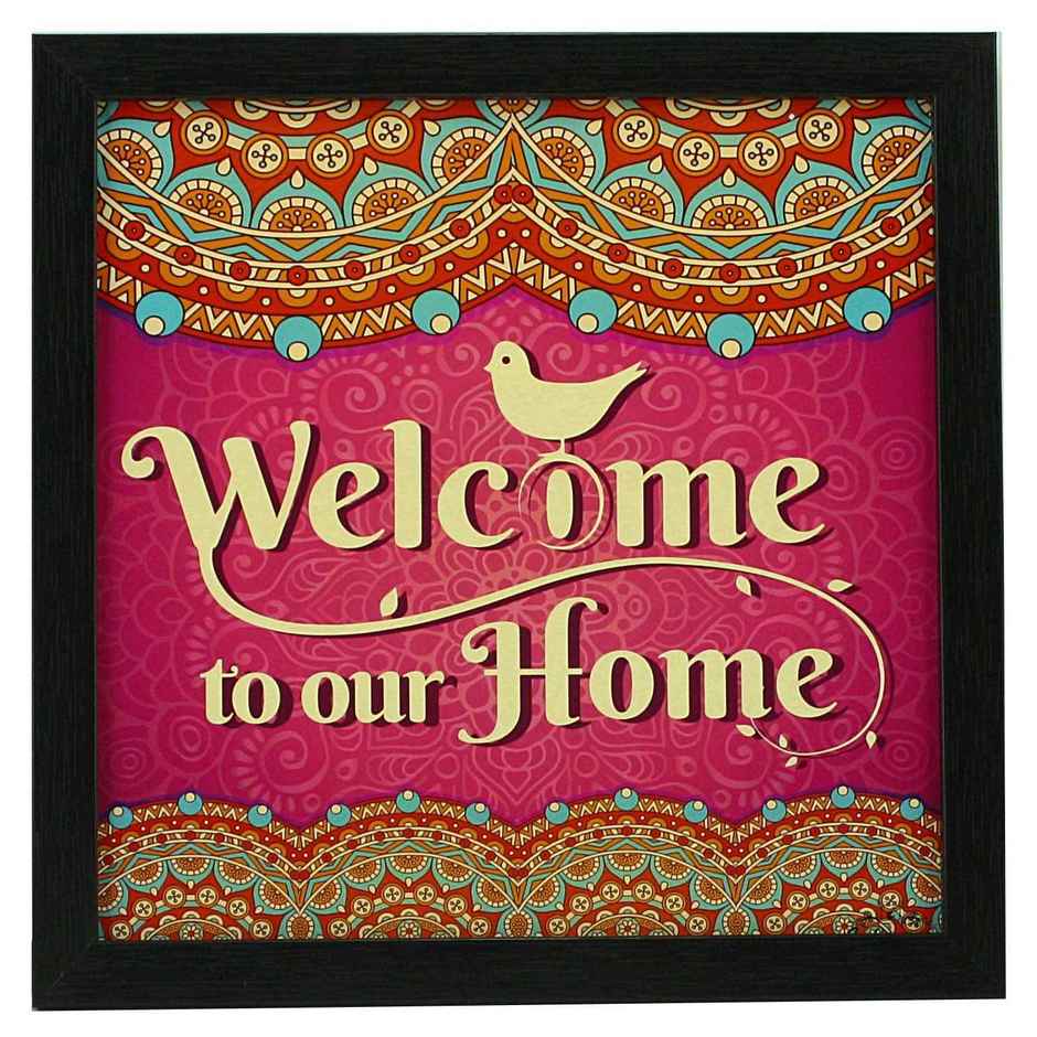 Indianara 3 pc Set of Framed Wall Hanging Welcome Home Decor Art Prints