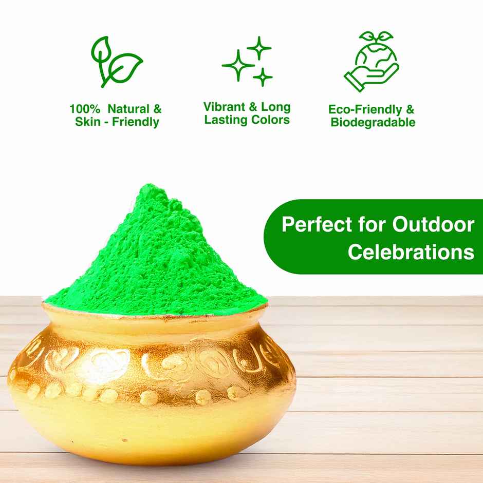 Herbal Gold Plus Holi Gulal | Green | Cock