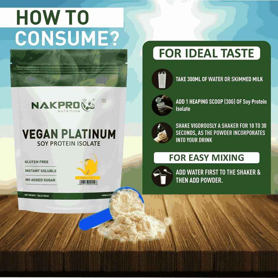 Nakpro 100% Soy Protein Isolate Mango - 25.3G Protein 4.6G Bcaa