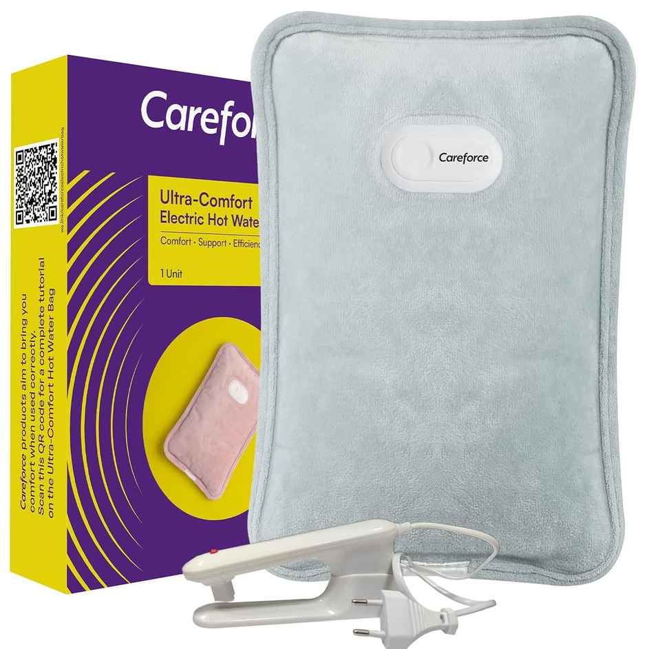 Boldfit Careforce Electric Hot Water Bag With Pouch Hot Bags For Pain Relief Premium Grey
