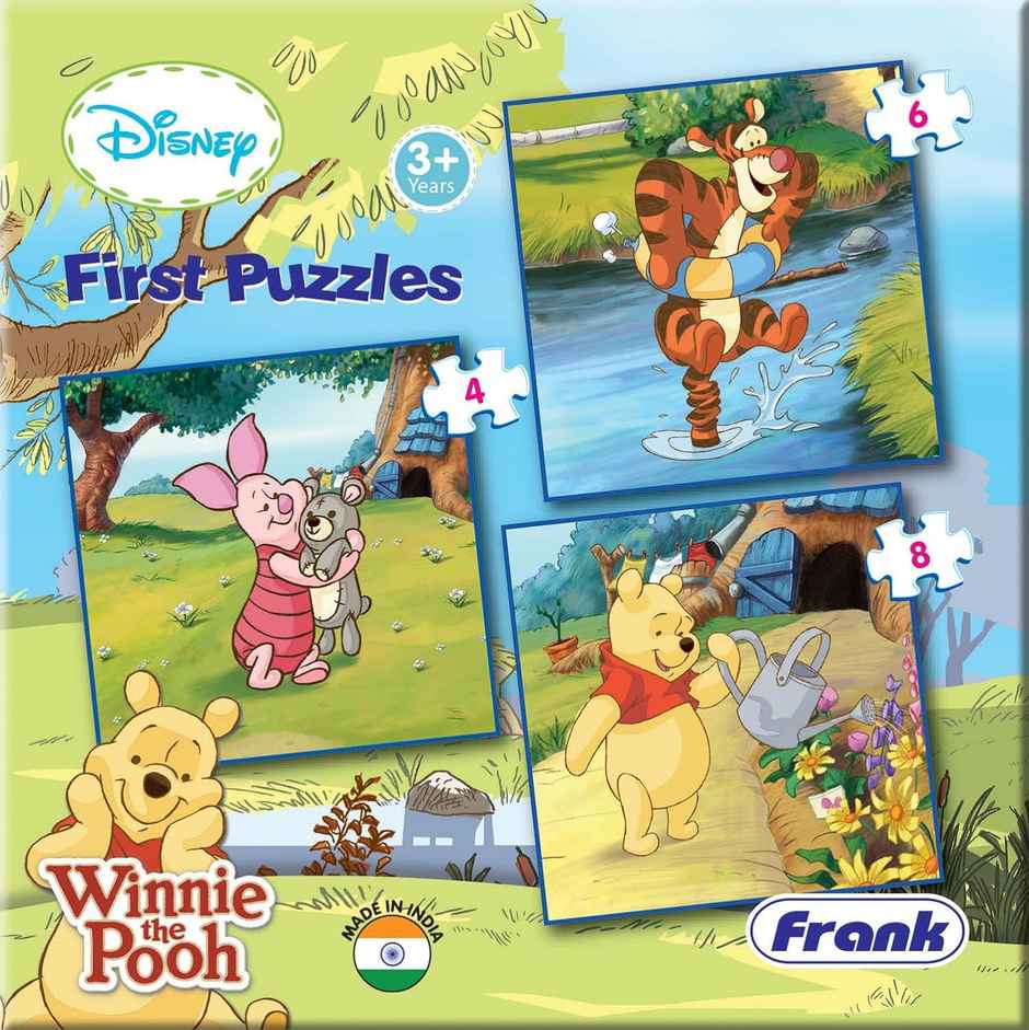 Frank Winnie The Pooh - A Set Of 3 First Puzzles - 4, 6 & 8 Pieces