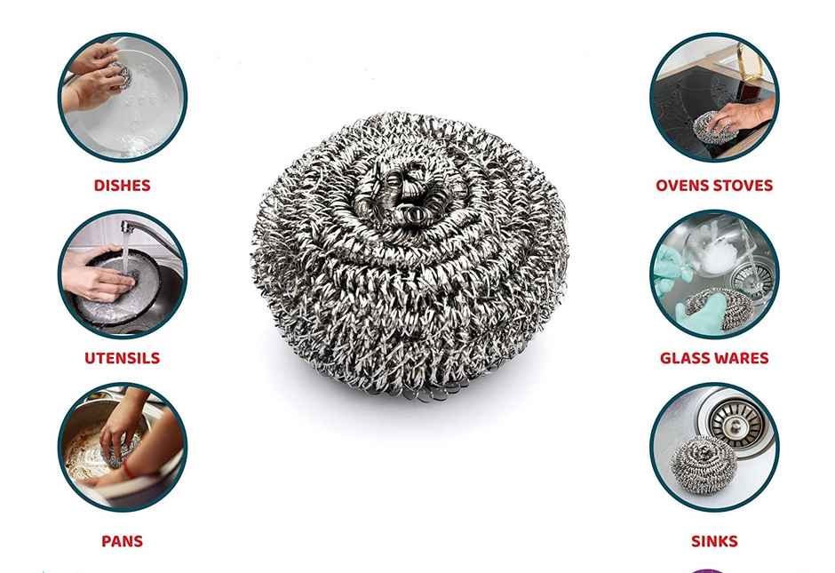 Gebi Stainless Steel Scrubbers (Pack of 3)
