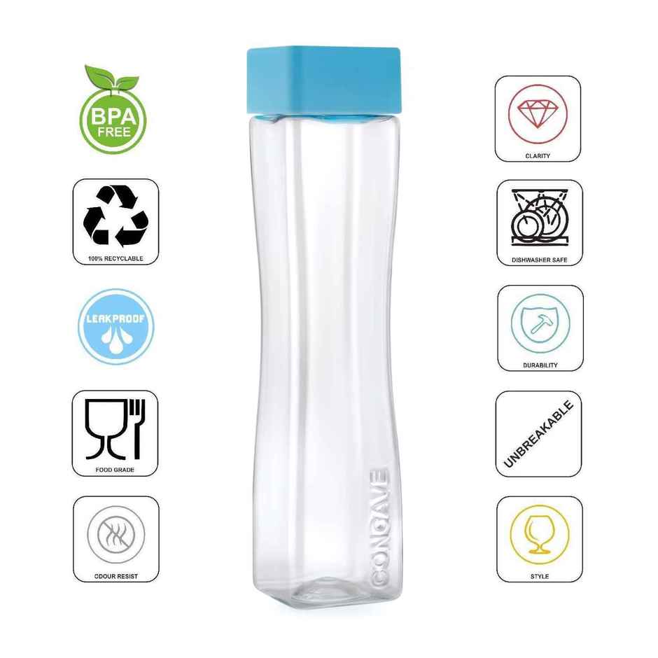 2Mech Plastic Concave Water Bottle | Multicolour | 800 ml