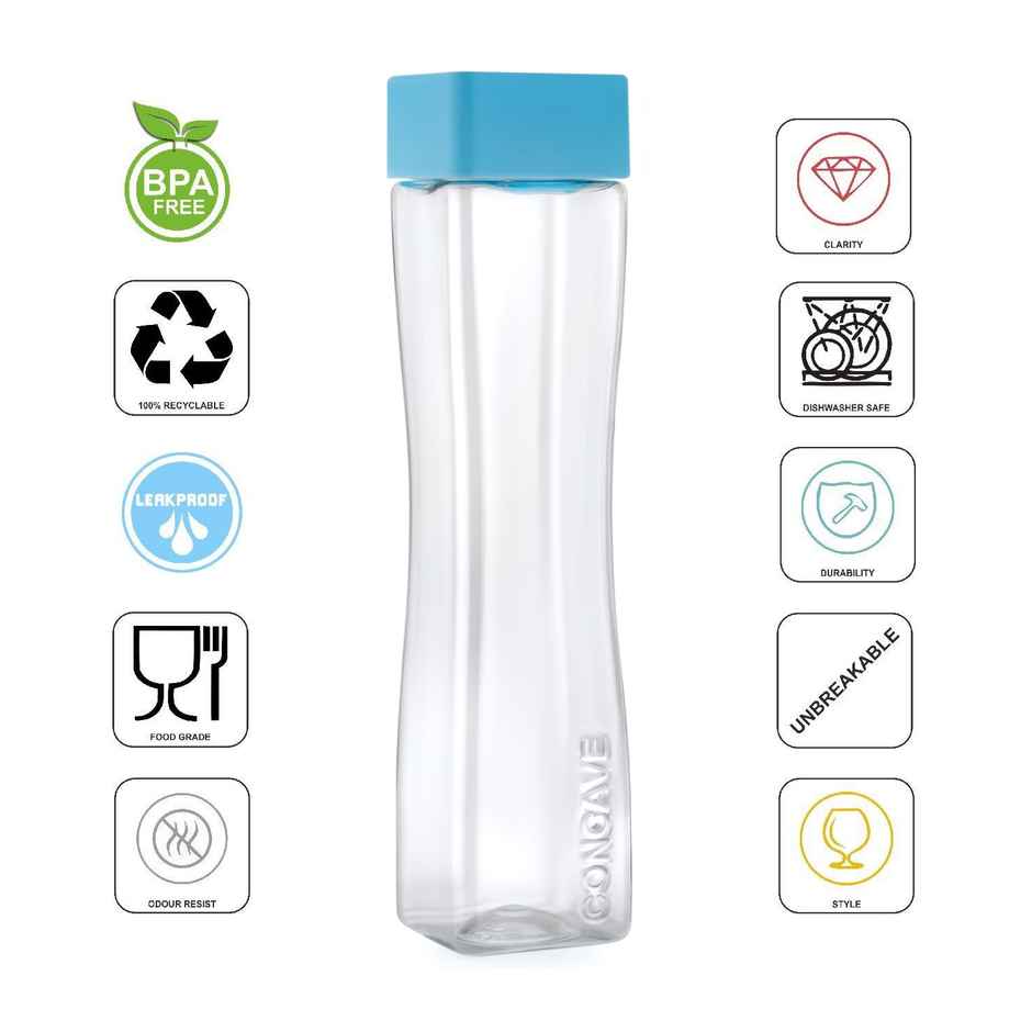 2Mech Plastic Concave Water Bottle | Multicolour | 800 ml